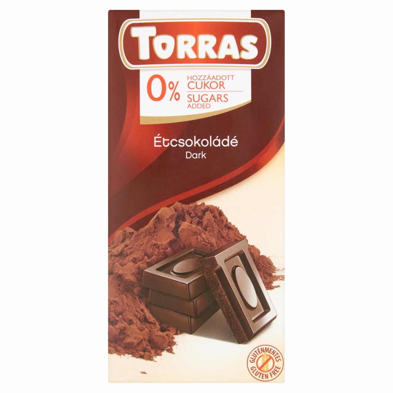 Képek - Torras étcsokoládé hozzáadott cukor nélkül, édesítőszerrel 75 g