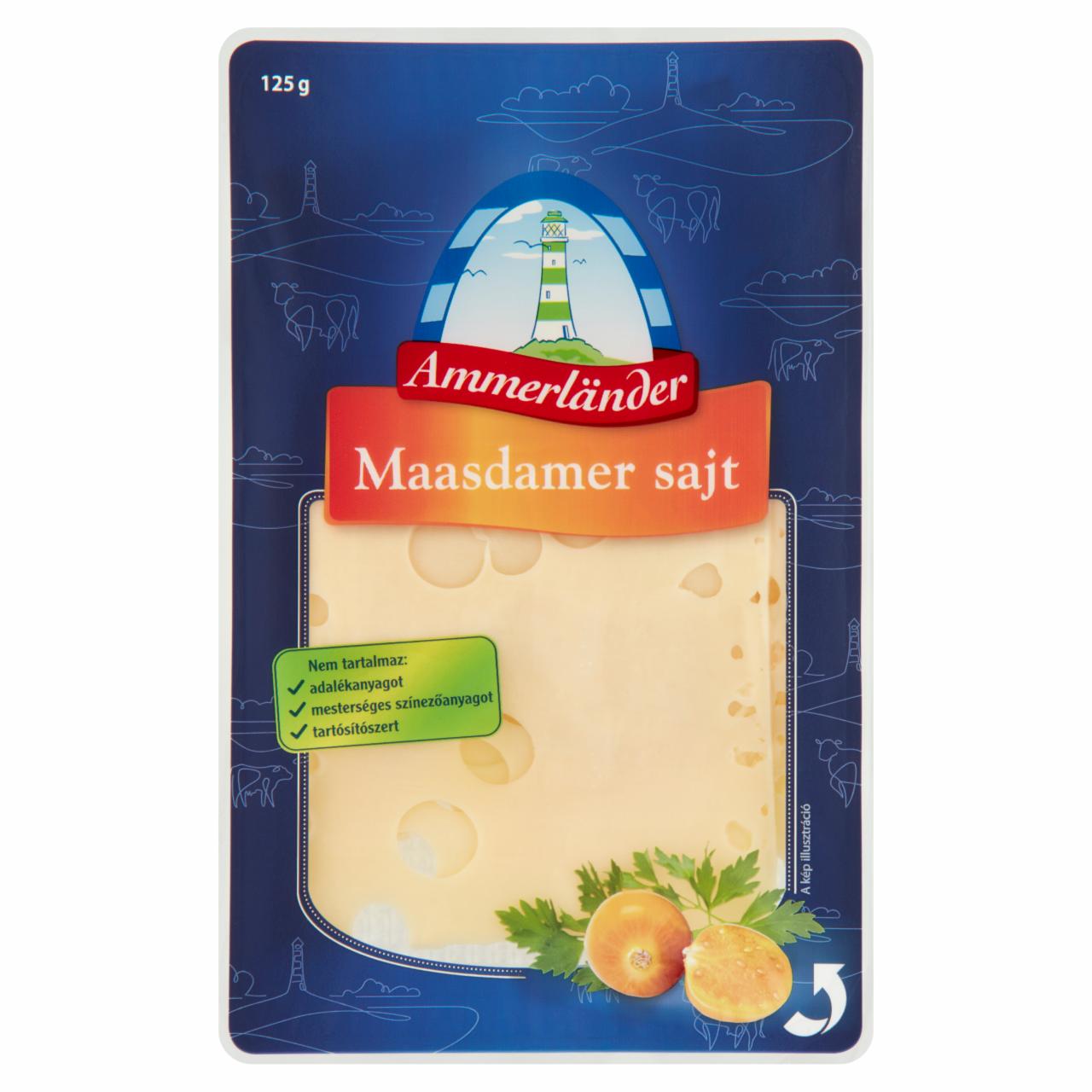 Képek - Ammerländer szeletelt maasdamer sajt 125 g