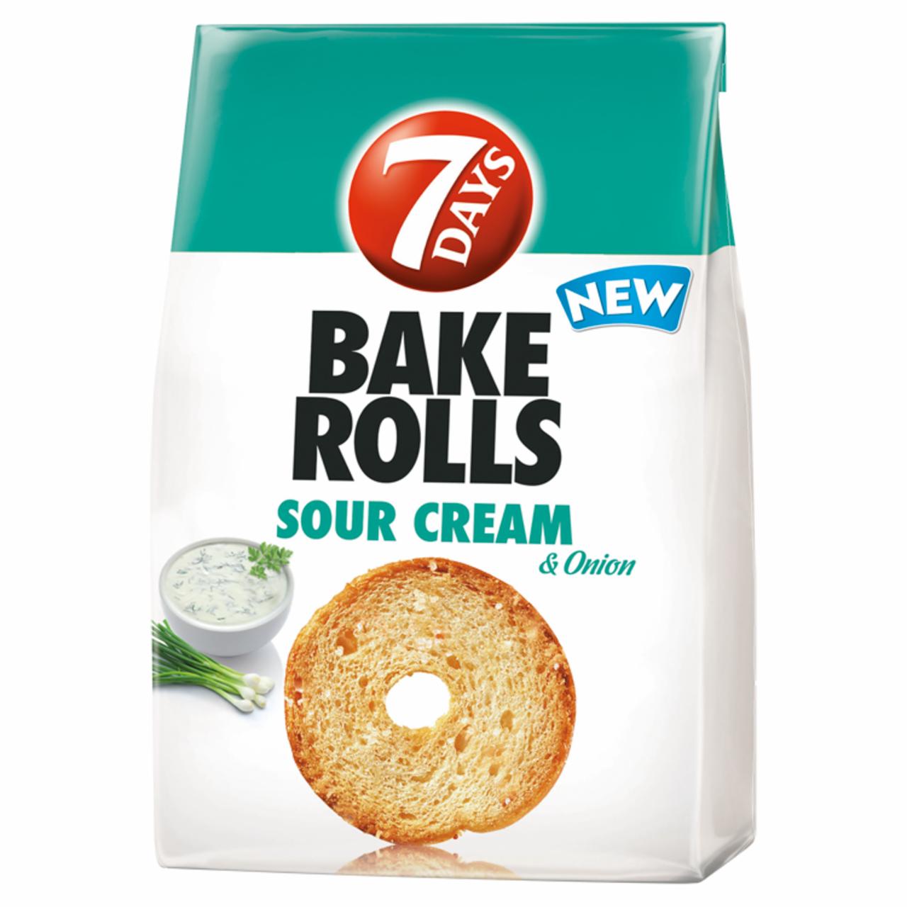 Képek - 7DAYS Bake Rolls hagymás és tejföl ízű kétszersült 80 g