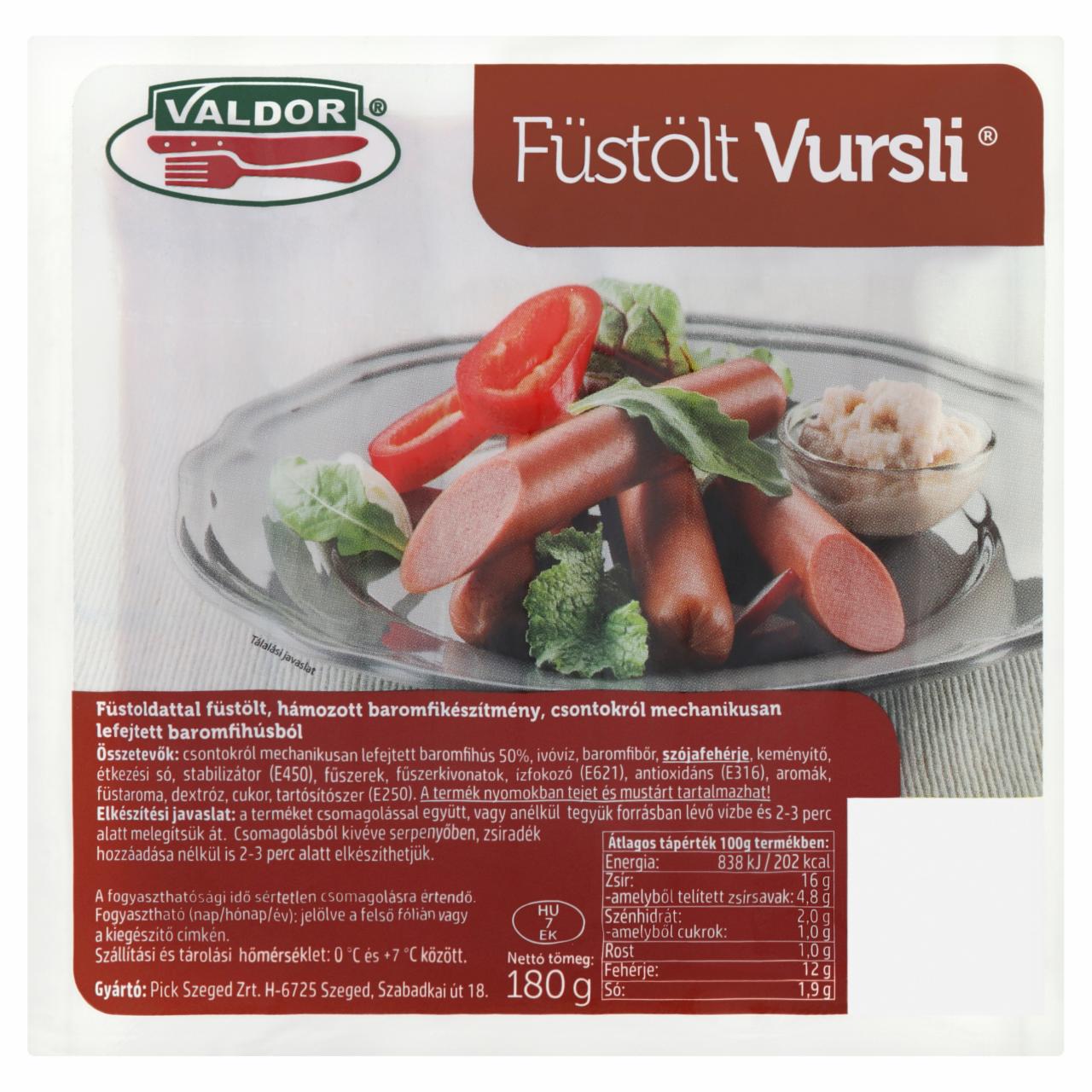 Képek - Valdor füstölt vursli 180 g