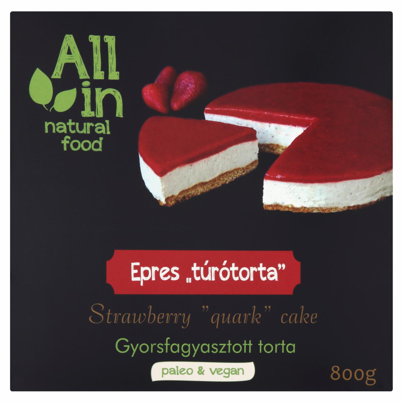 Képek - ALL IN natural food gyorsfagyasztott epres krémtorta 800 g