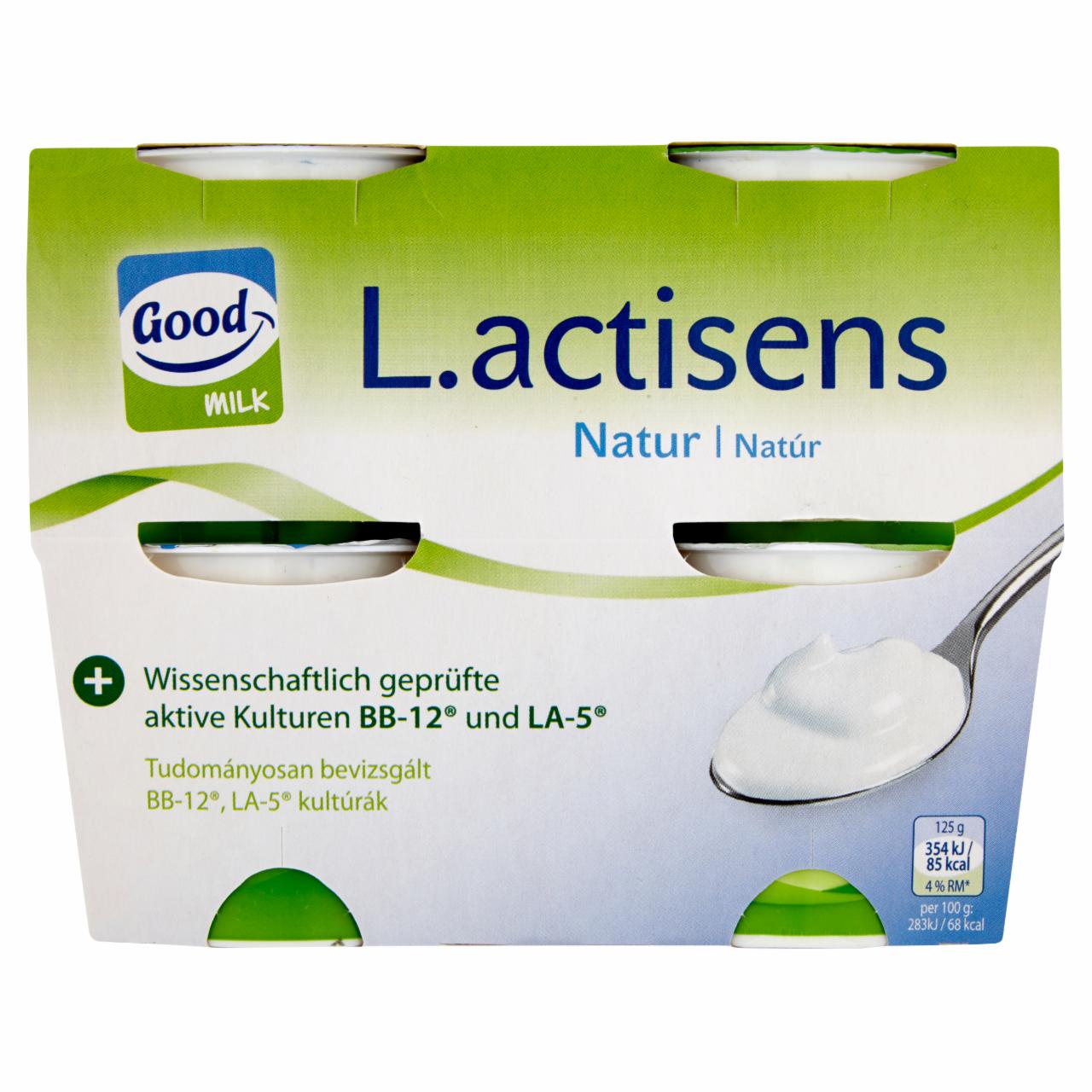 Képek - Good Milk L.actisens natúr joghurt 4 x 125 g