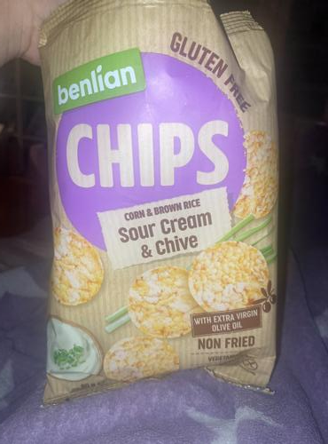 Képek - Chips corn & brown rice Sour cream & chive Benlian