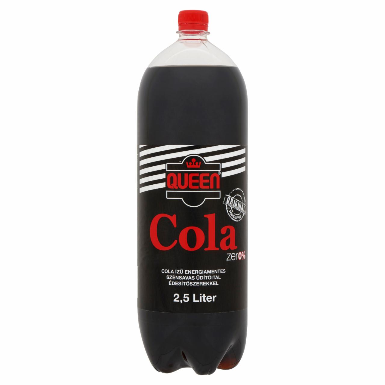 Képek - Queen Cola Zero cola ízű energiamentes szénsavas üdítőital édesítőszerekkel 2,5 l