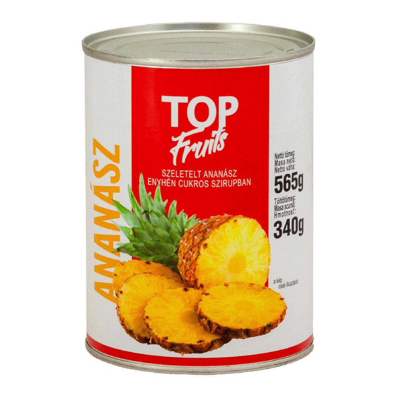 Képek - TOP FRUITS ananász körszeletes szirupban 565 g