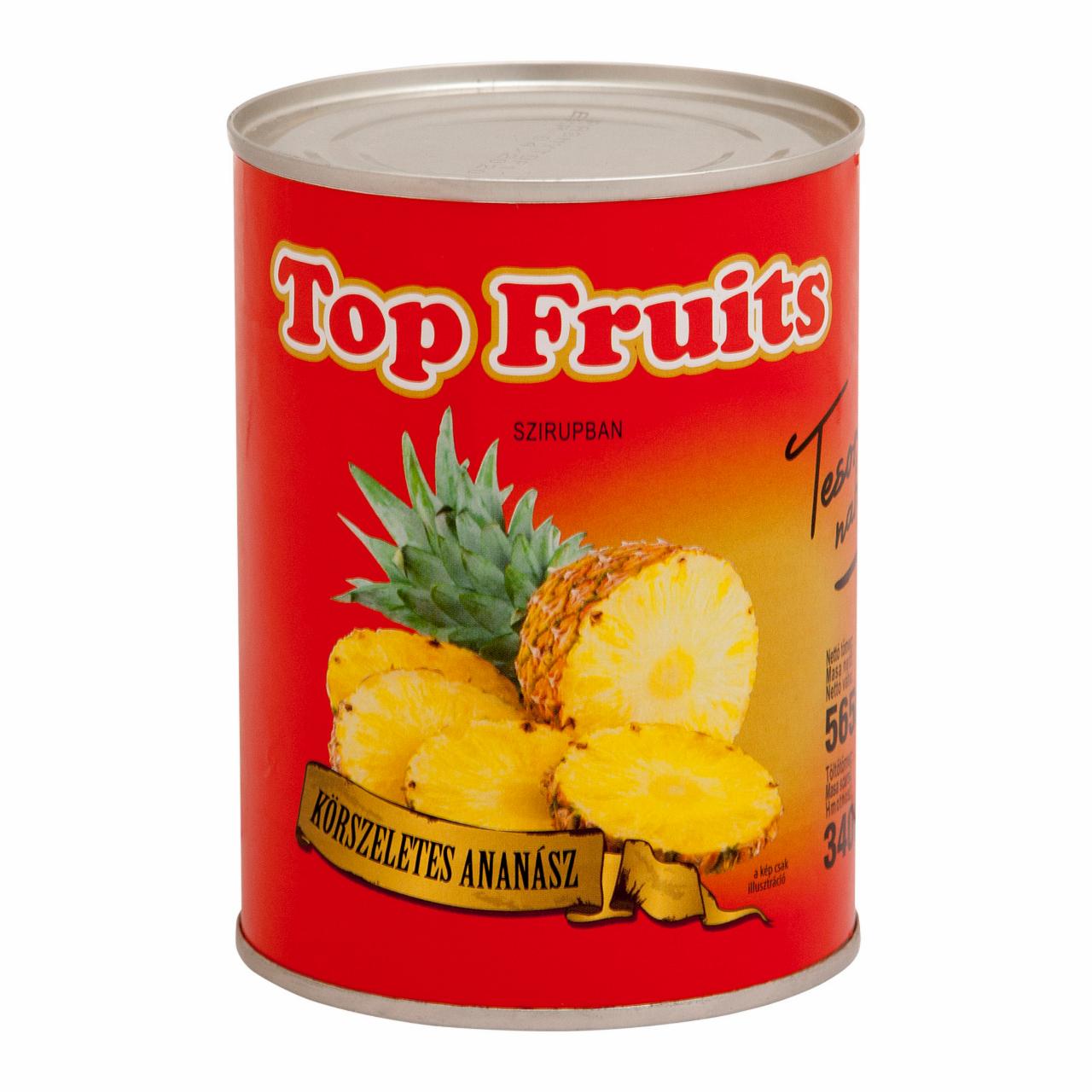 Képek - TOP FRUITS ananász körszeletes szirupban 565 g