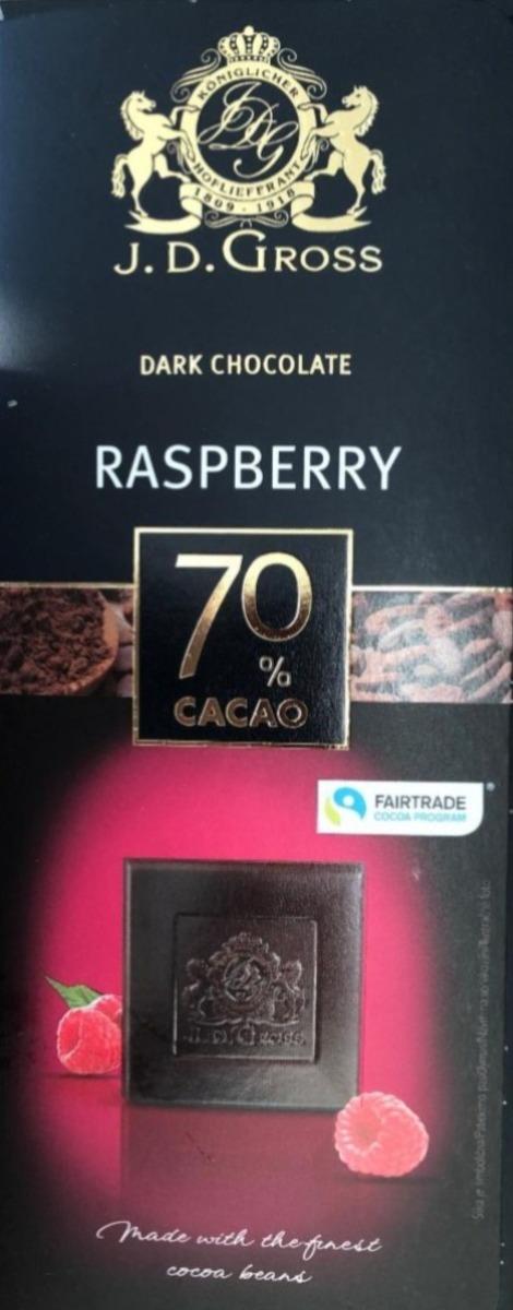 Képek - Dark Chocolate Raspberry 70% cacao J. D. Gross
