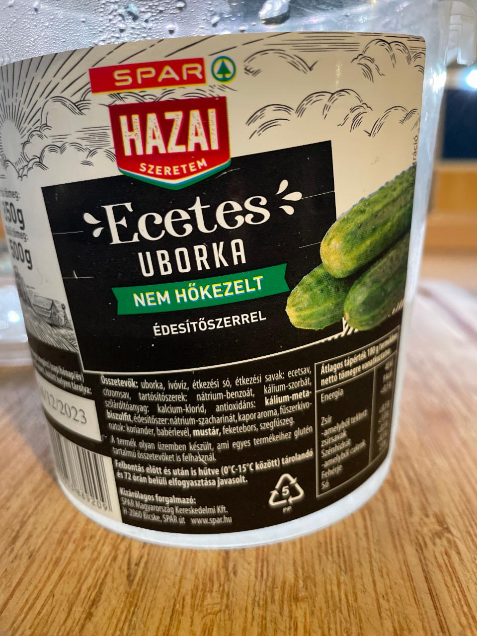 Képek - Ecetes uborka nem hőkezelt Spar