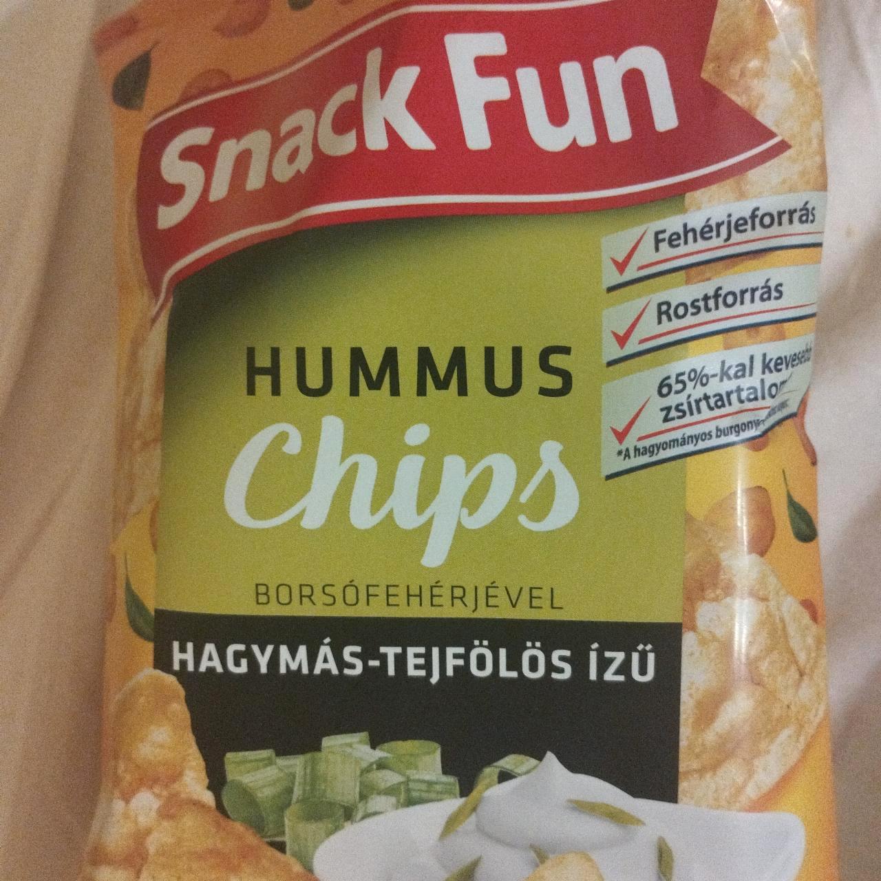 Képek - Hummus Chips Hagymás-tejfölös ízű Snack Fun