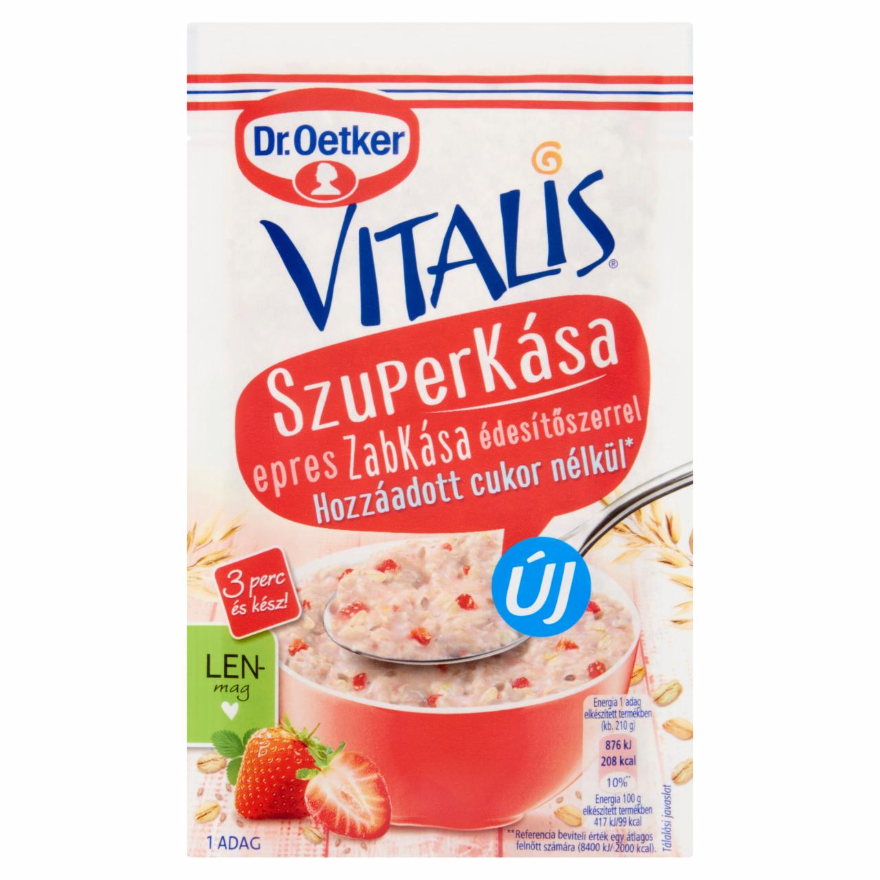 Képek - Vitalis Szuperkása epres zabkása alappor édesítőszerrel Dr. Oetker