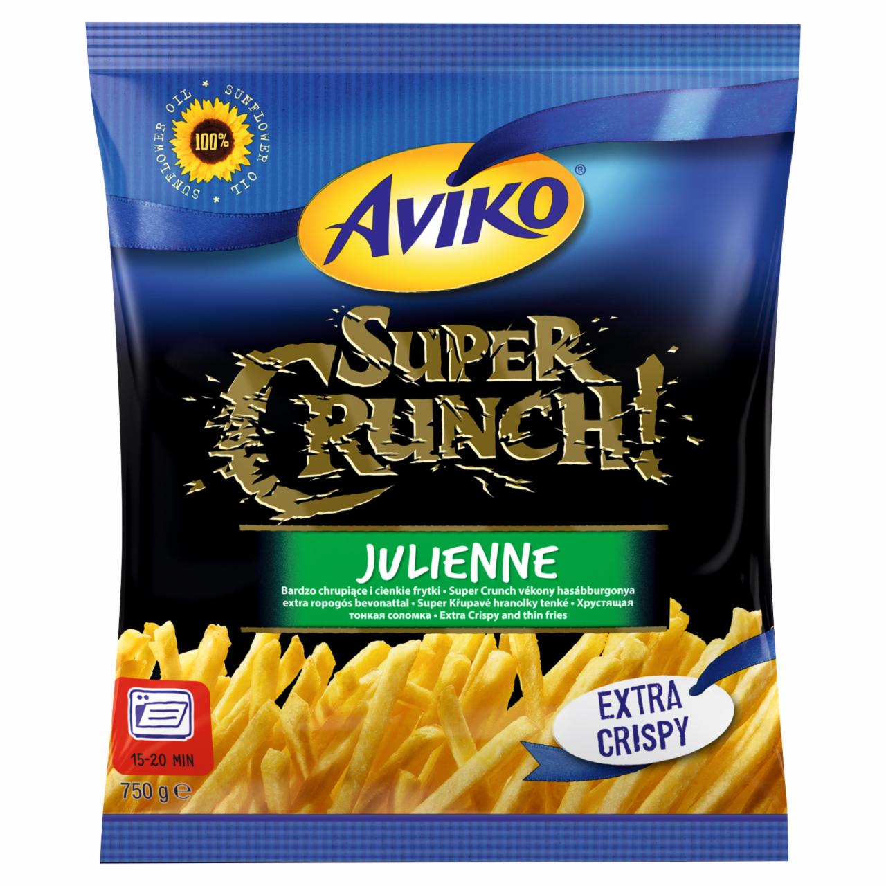 Képek - Aviko Super Crunch elősütött gyorsfagyasztott vékony hasábburgonya extra ropogós bevonattal 750 g