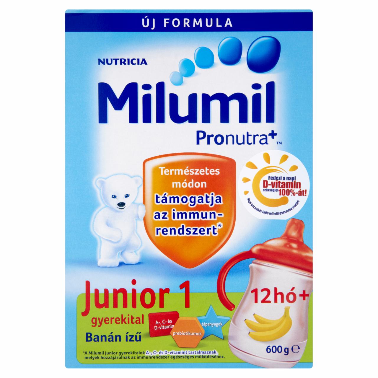 Képek - Milumil Junior 1 gyerekital banán ízű 12 hó+ 600g