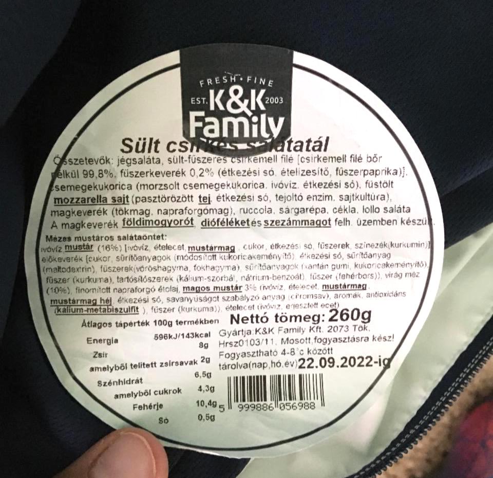 Képek - Sült csirkés salátaták K&K family