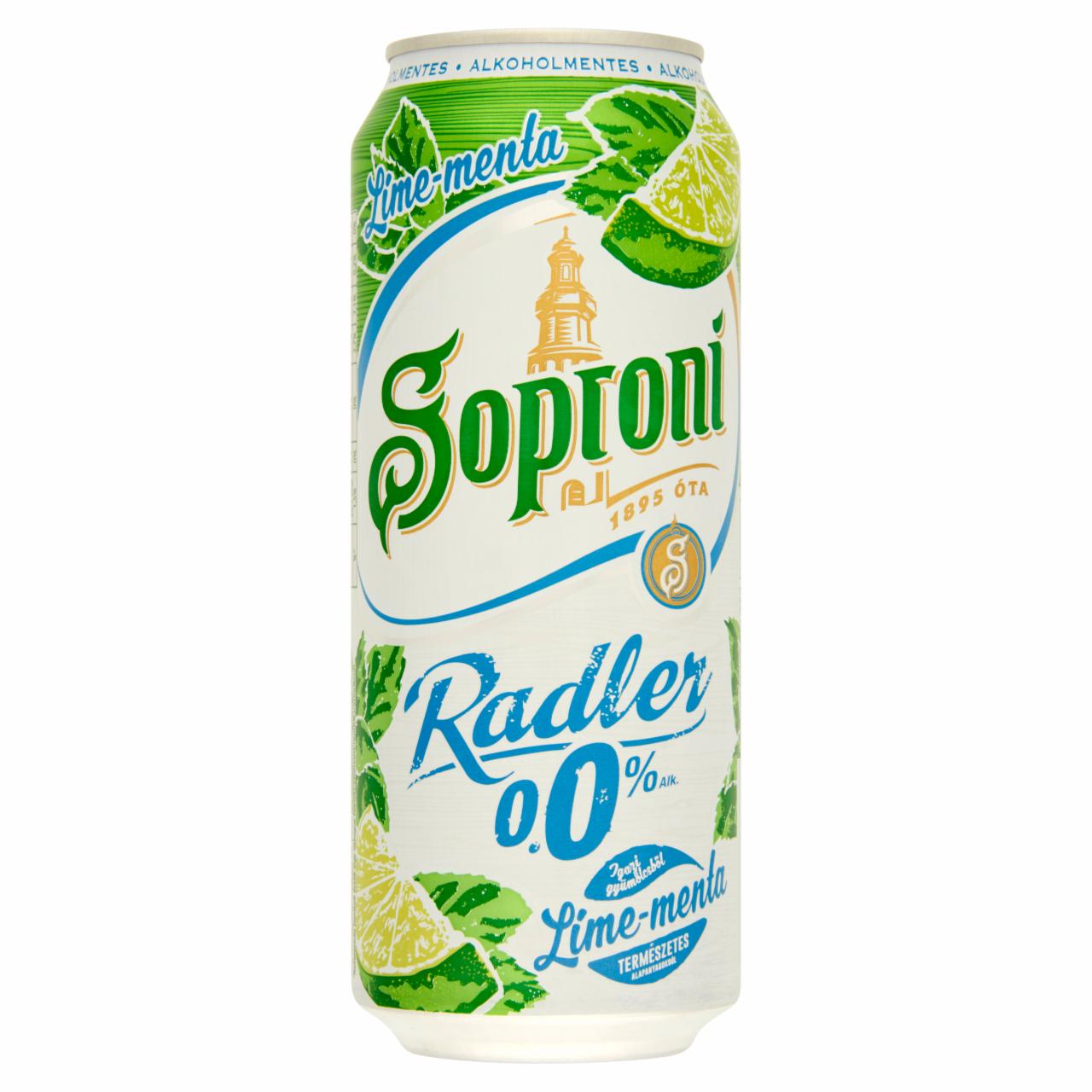 Képek - Soproni Radler lime-mentás alkoholmentes sörital 0,5 l doboz