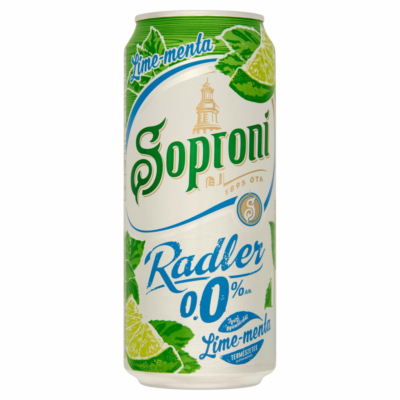 Képek - Soproni Radler lime-mentás alkoholmentes sörital 0,0% 0,5 l