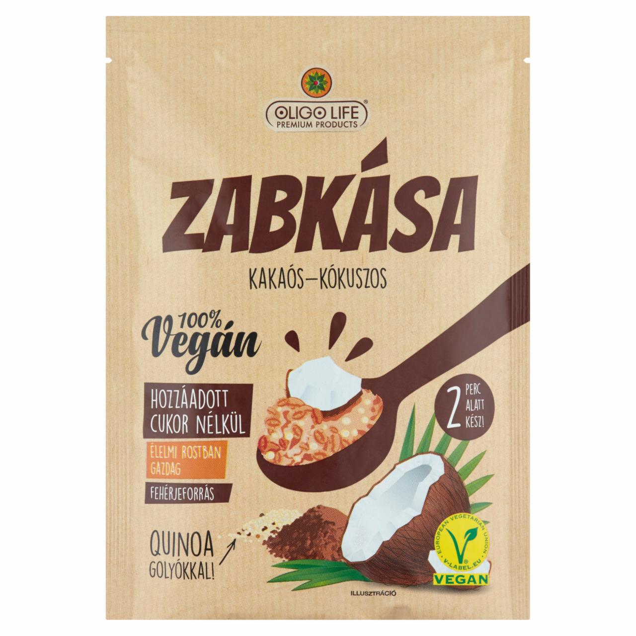 Képek - Oligo Life kakaós-kókuszos zabkása alappor 65 g