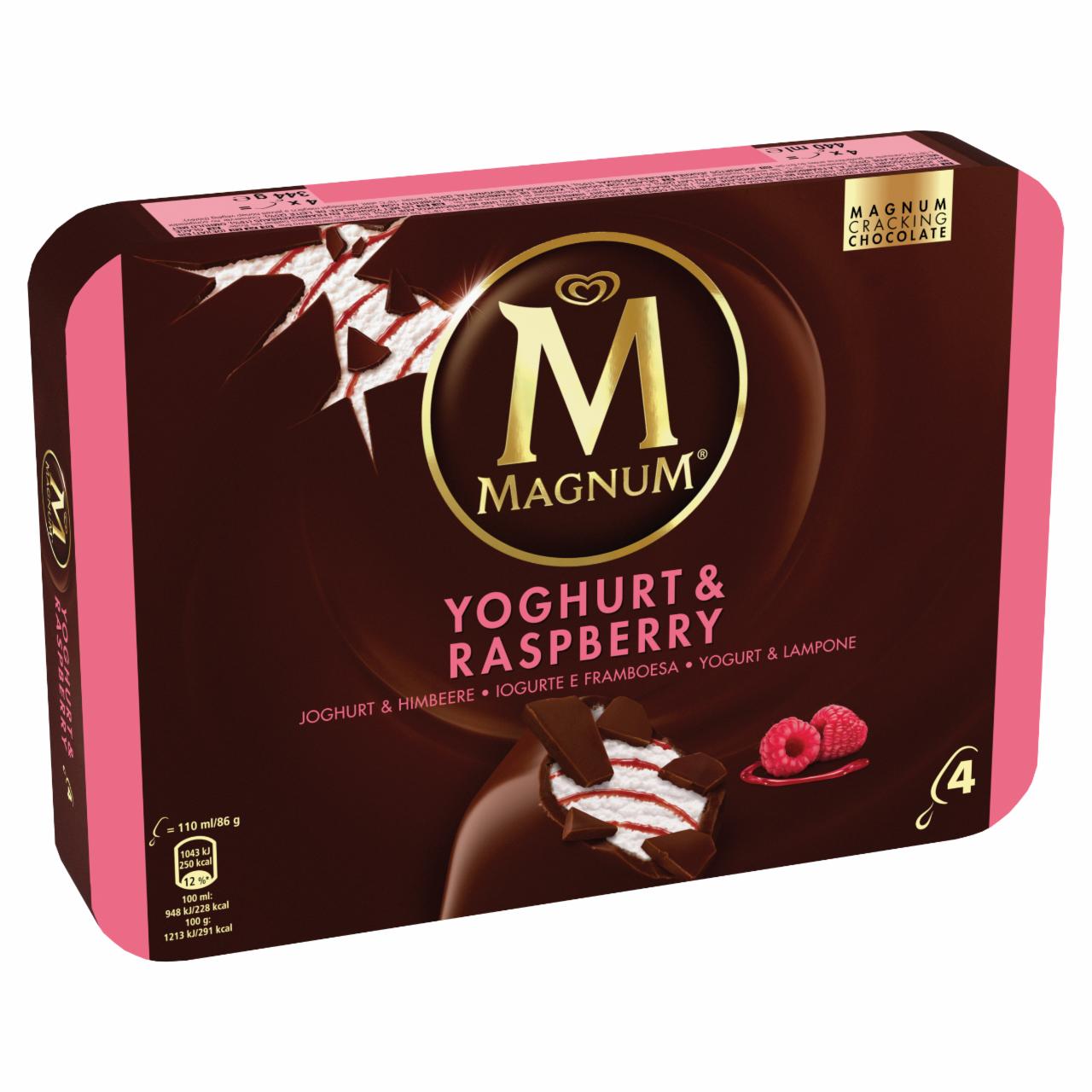 Képek - Magnum Yoghurt Fresh joghurtos jégkrém málnás szósszal, tejcsokoládé bevonattal 4 db 440 ml