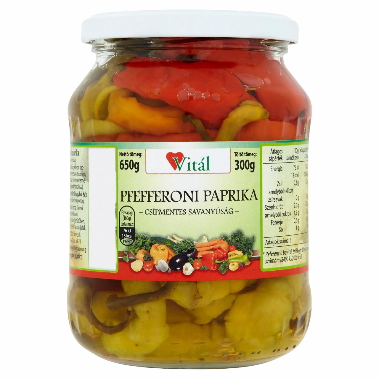 Képek - Vitál pfefferoni paprika 650 g