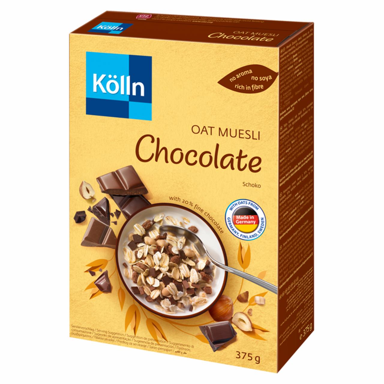 Képek - Kölln teljes kiőrlésű zab müzli csokoládéval, tejcsokoládéval és törtmogyoróval 375 g