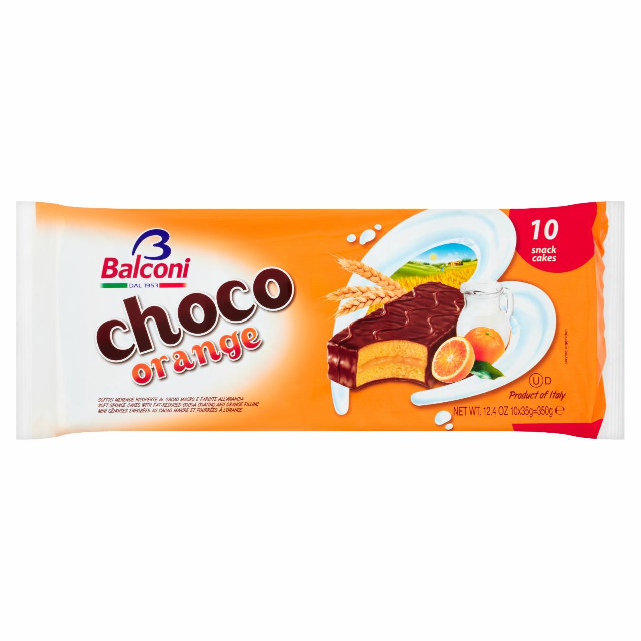 Képek - Balconi Choco Orange naranccsal töltött édes sütőipari termék 10 x 35 g (350 g)