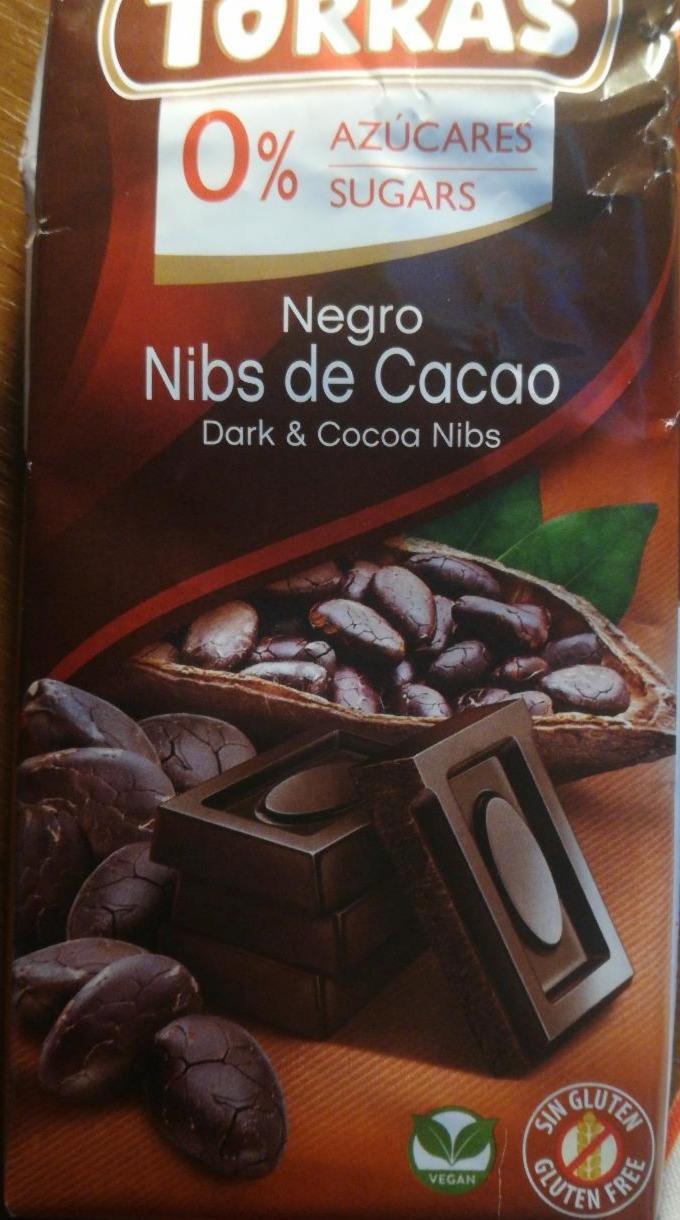 Képek - Torras étcsokoládé kakaóbabtörettel hozzáadott cukor nélkül, édesítőszerrel 75 g