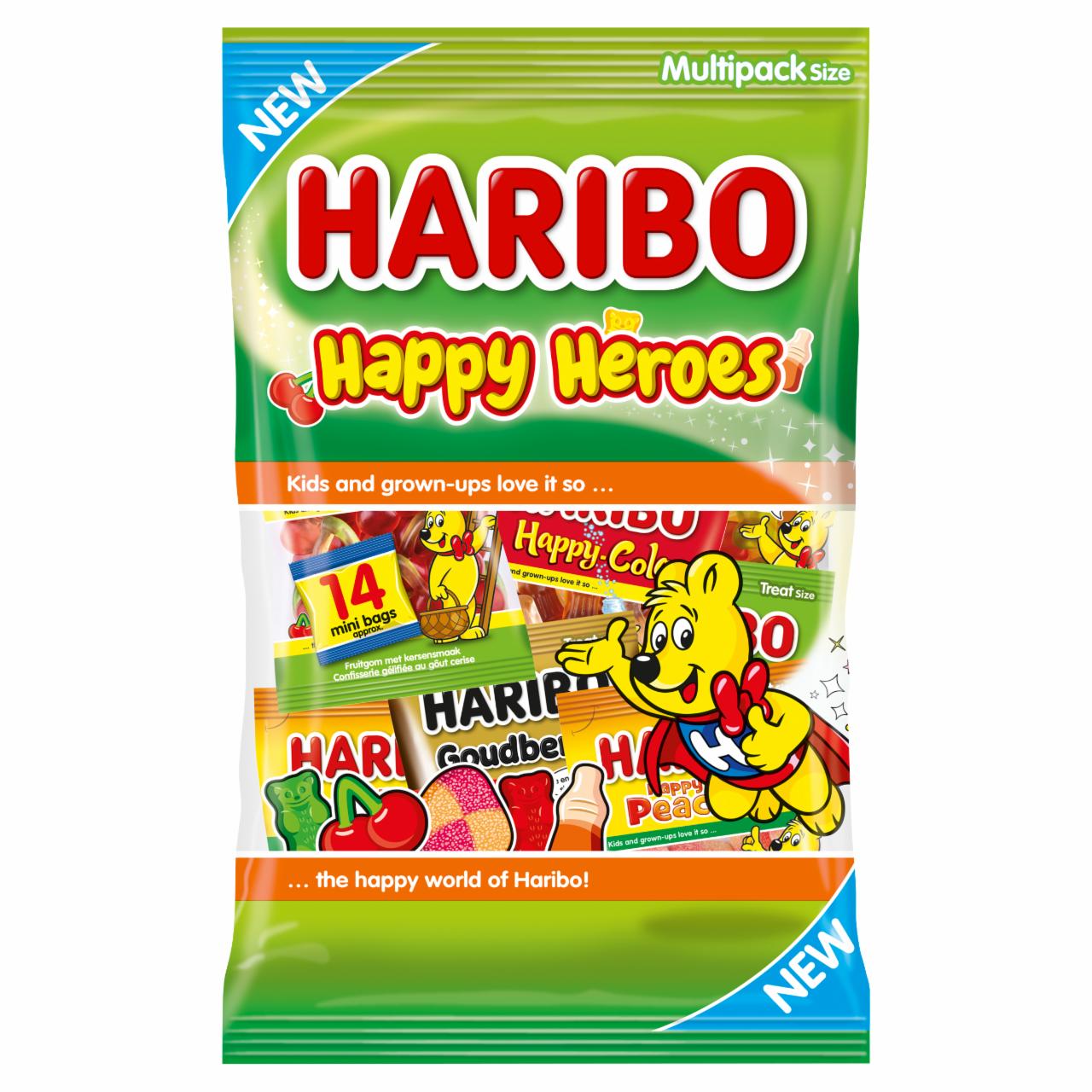 Képek - Haribo Happy Heroes vegyes gyümölcs- és kólaízű gumicukorka 350 g