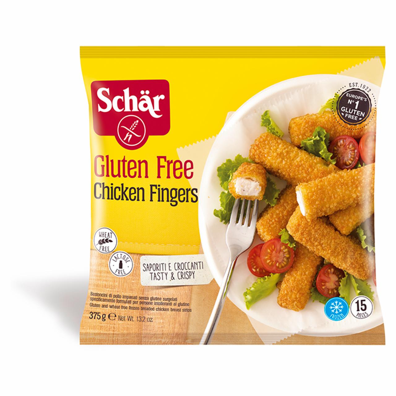 Képek - Schär Chicken Fingers mélyfagyasztott gluténmentes ropogós panírozott csirkefalatok 15 db 375 g