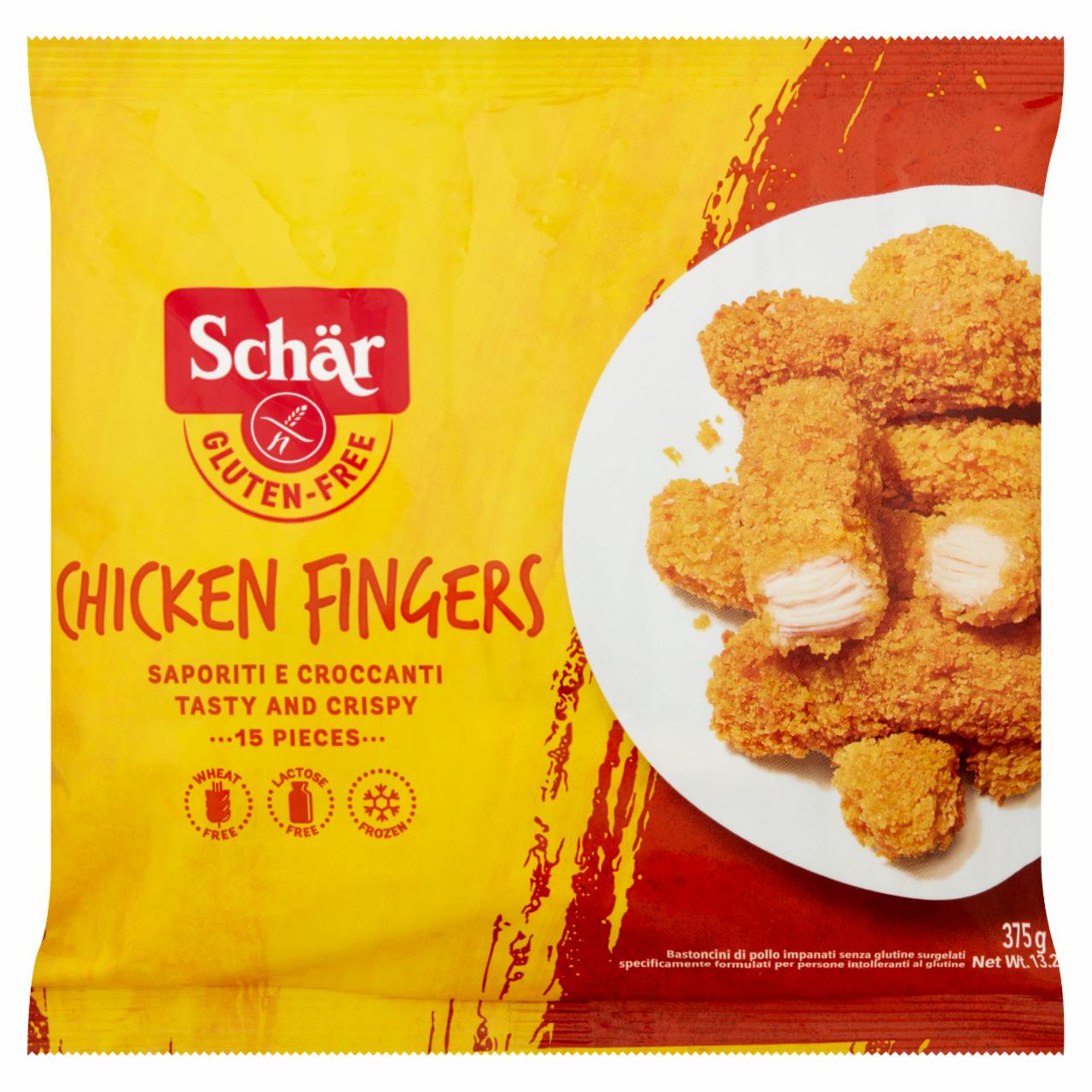 Képek - Schär Chicken Fingers mélyfagyasztott gluténmentes ropogós panírozott csirkefalatok 15 db 375 g
