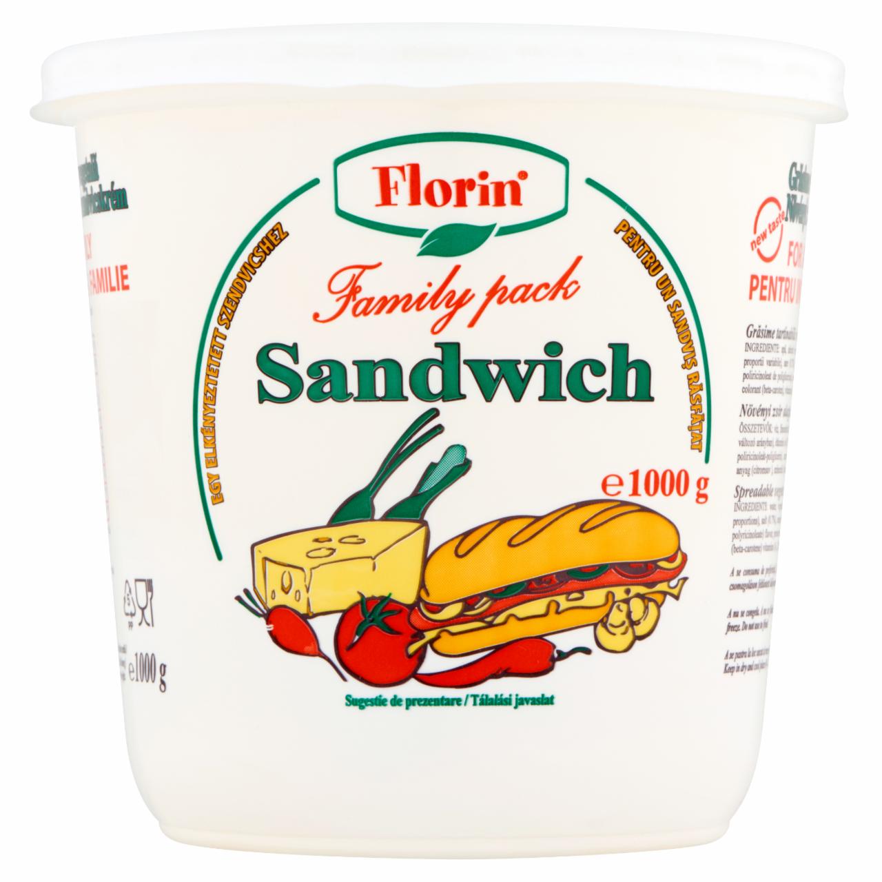 Képek - Florin növényi zsír alapú szendvicskrém 1000 g
