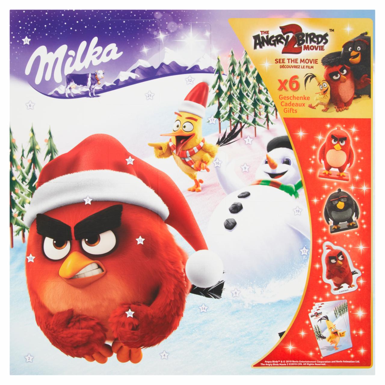Képek - Milka Angry Birds adventi kalendárium tejcsokoládé válogatással és játékokkal 143 g