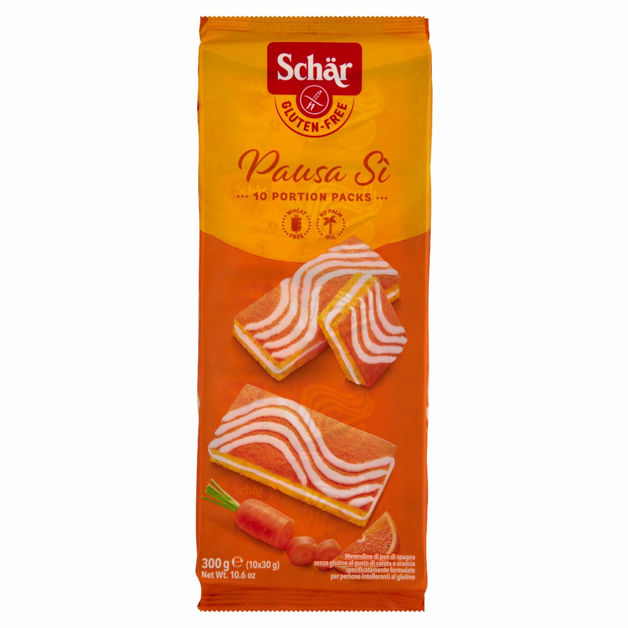 Képek - Schär Pausa Sí gluténmentes piskóta sárgarépa és narancs ízesítéssel 10 x 30 g (300 g)