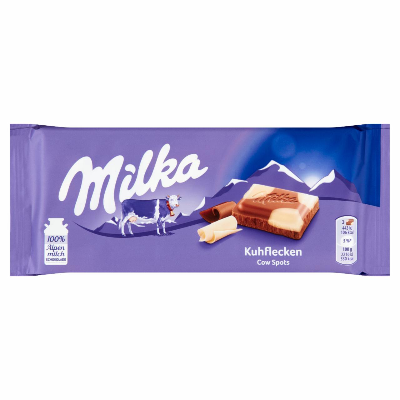 Képek - Milka alpesi tej felhasználásával készült tejcsokoládé fehér csokoládéval 100 g