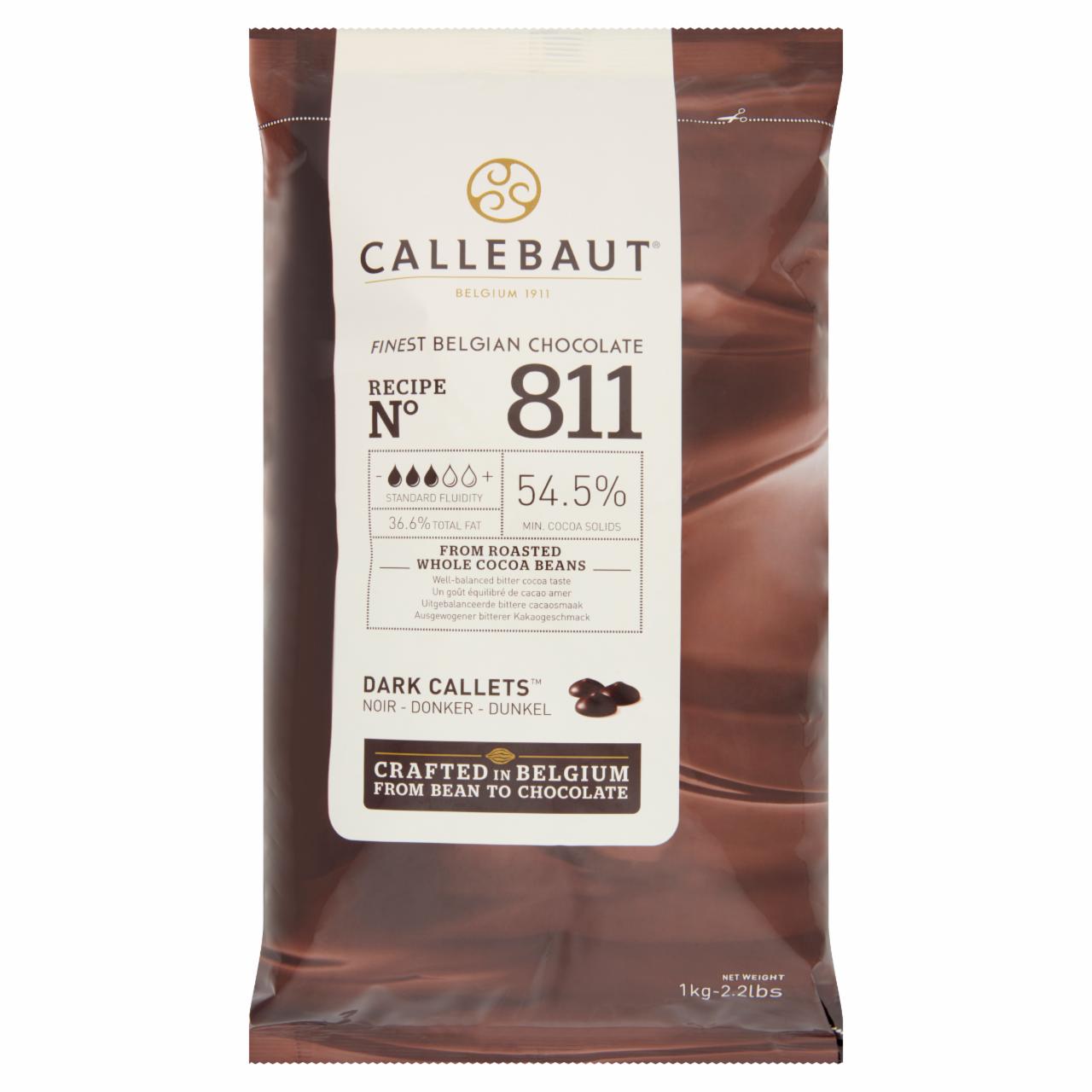 Képek - Callebaut 811NV-W79 étcsokoládé pasztillák 1 kg
