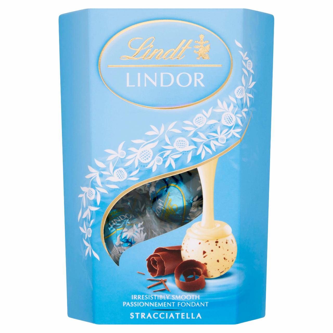 Képek - Lindt Lindor fehércsokoládé golyók kakaóforgácsokkal és lágyan olvadó krémmel töltve 200 g