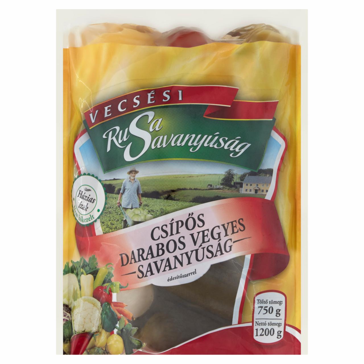 Képek - Rusa Savanyúság csípős darabos vegyes savanyúság édesítőszerrel 1200 g