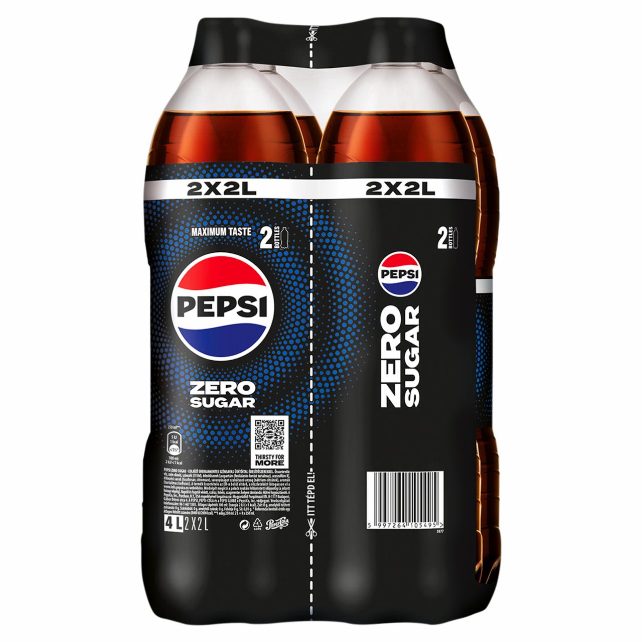 Képek - Pepsi Zero colaízű energiamentes szénsavas üdítőital édesítőszerekkel 2 x 2 l