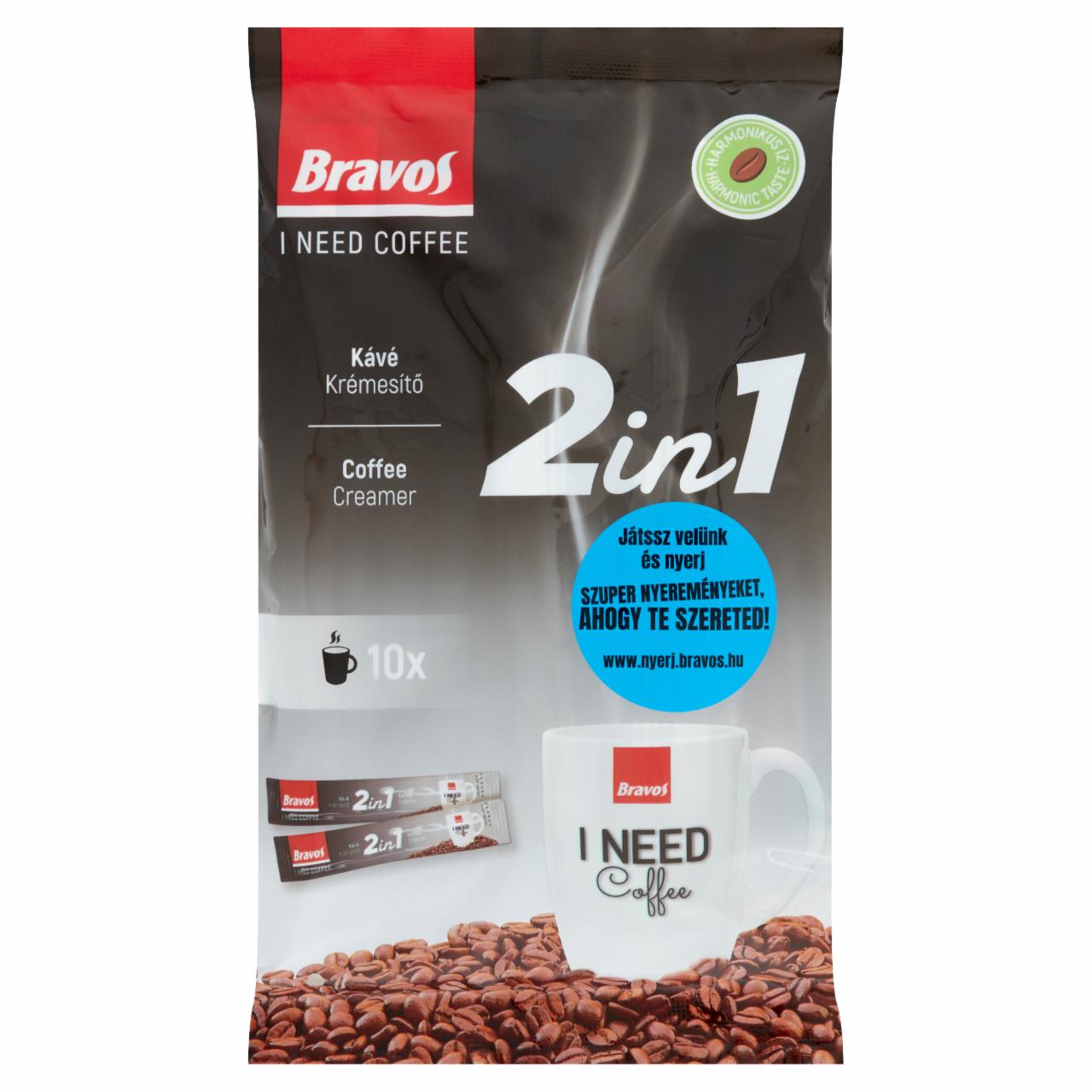Képek - Bravos 2in1 instant kávéspecialitás 10 x 10 g (100 g)