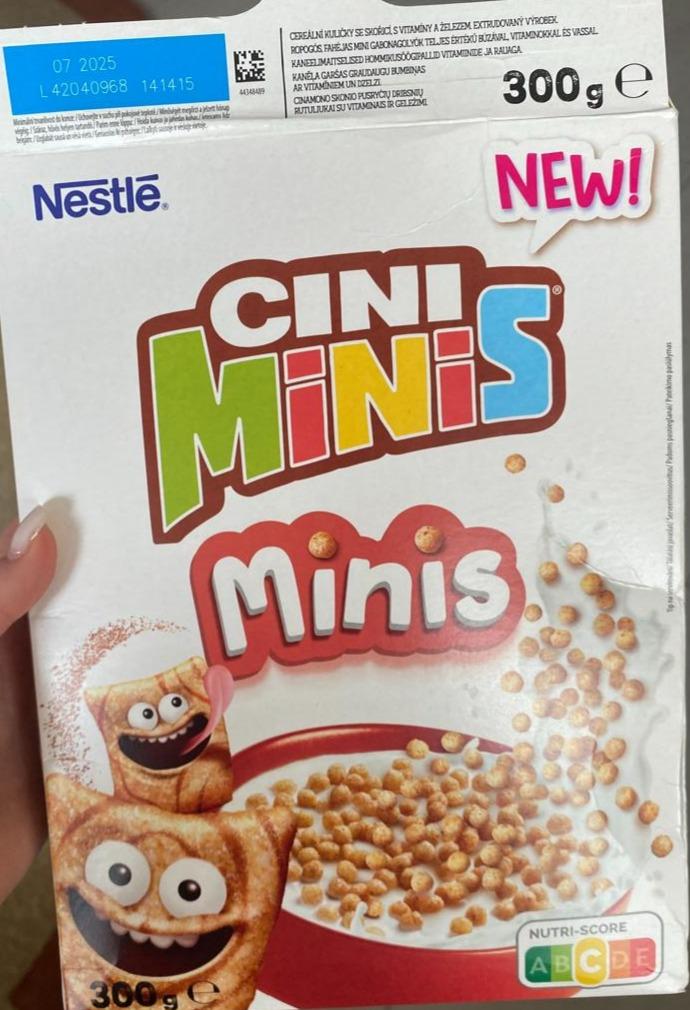 Képek - Nestlé Cini Minis ropogós fahéjas mini gabonagolyók teljes értékű búzával vitaminokkal, vassal 300 g