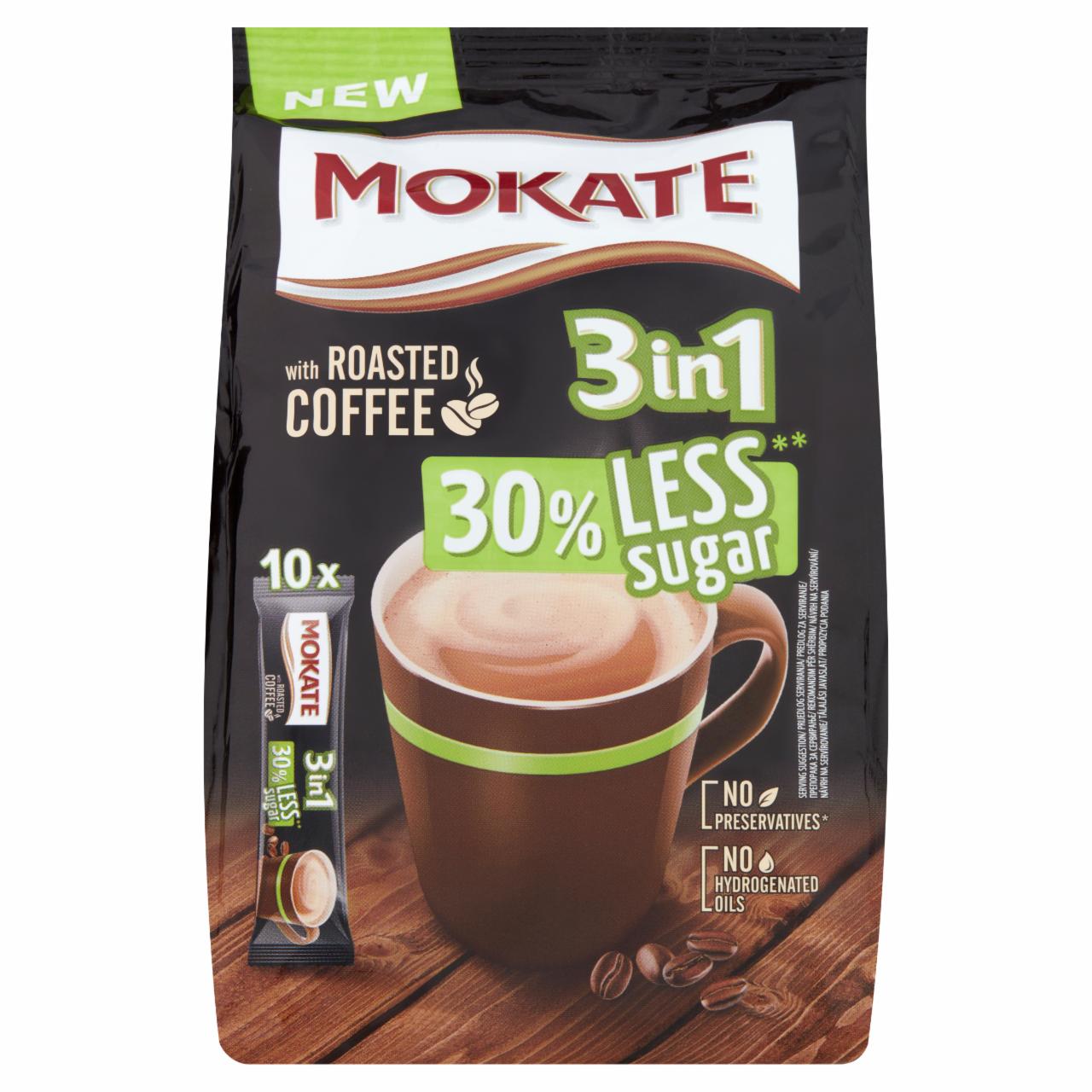 Képek - Mokate 3in1 azonnal oldódó kávéspecialitás csökkentett cukortartalommal 10 x 17 g (170 g)