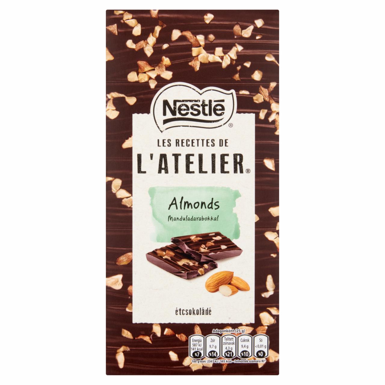 Képek - Nestlé l'Atelier étcsokoládé manduladarabokkal 115 g