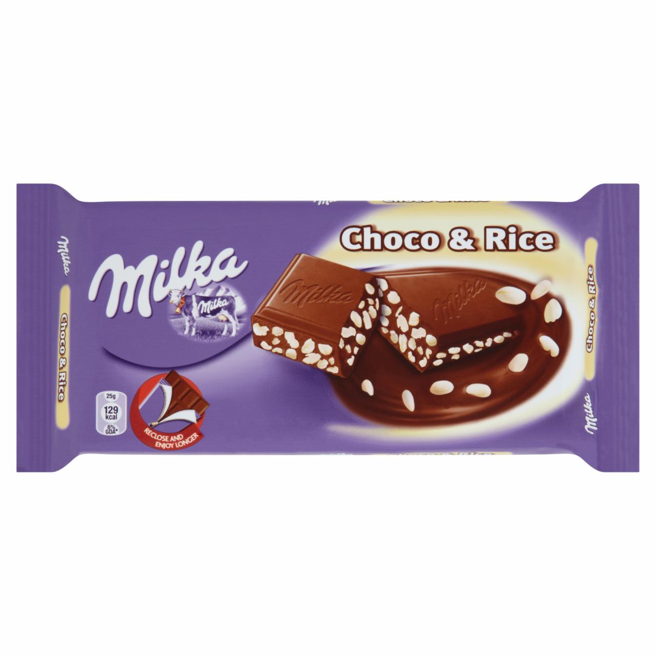 Képek - Milka Choco & Rice alpesi tejcsokoládé puffasztott rizzsel 80 g