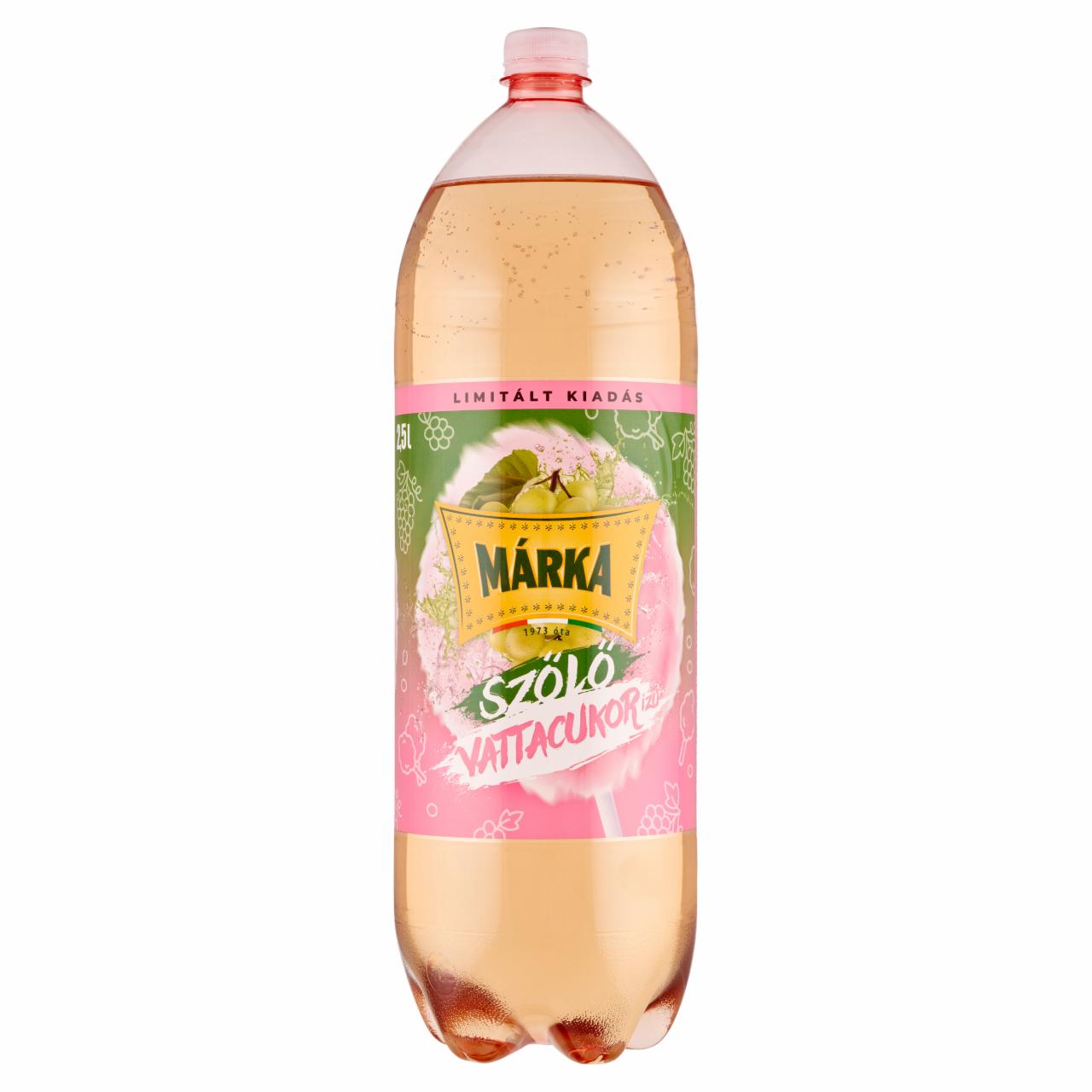 Képek - Márka szőlő-vattacukor ízű szénsavas üdítőital cukorral 2,5 l
