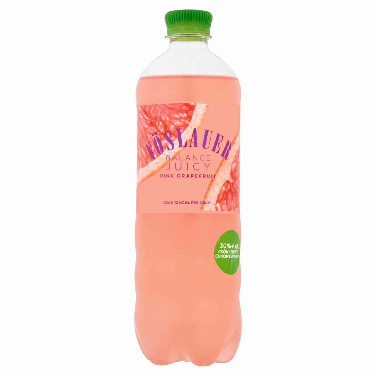 Képek - Vöslauer Balance Juicy pink grapefruitízű természetes ásványvíz alapú szénsavas üdítőital 0,75 l