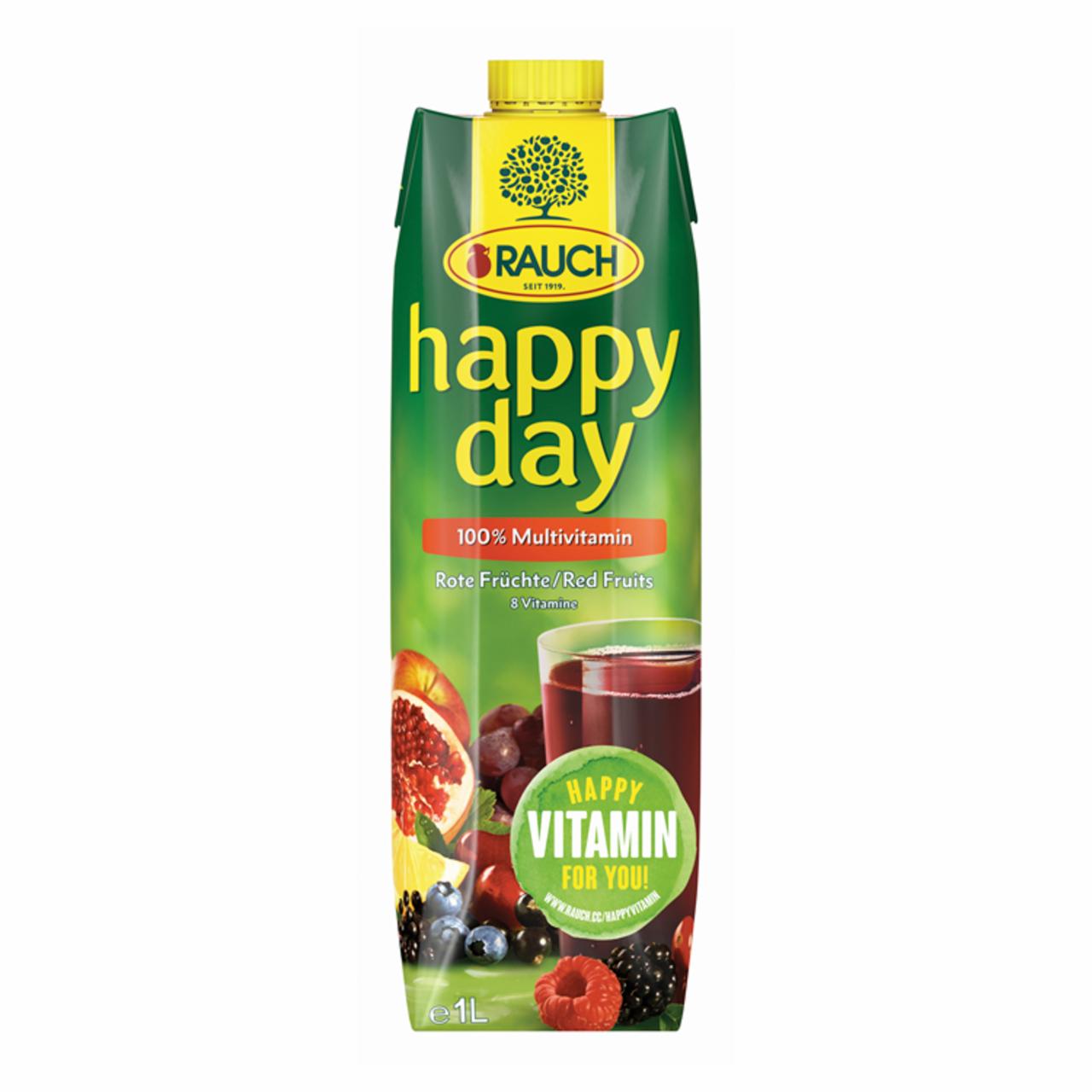 Képek - Rauch Happy Day 100% piros multivitamin vegyes gyümölcslé részben sűrítményből, 8 vitaminnal 1 l