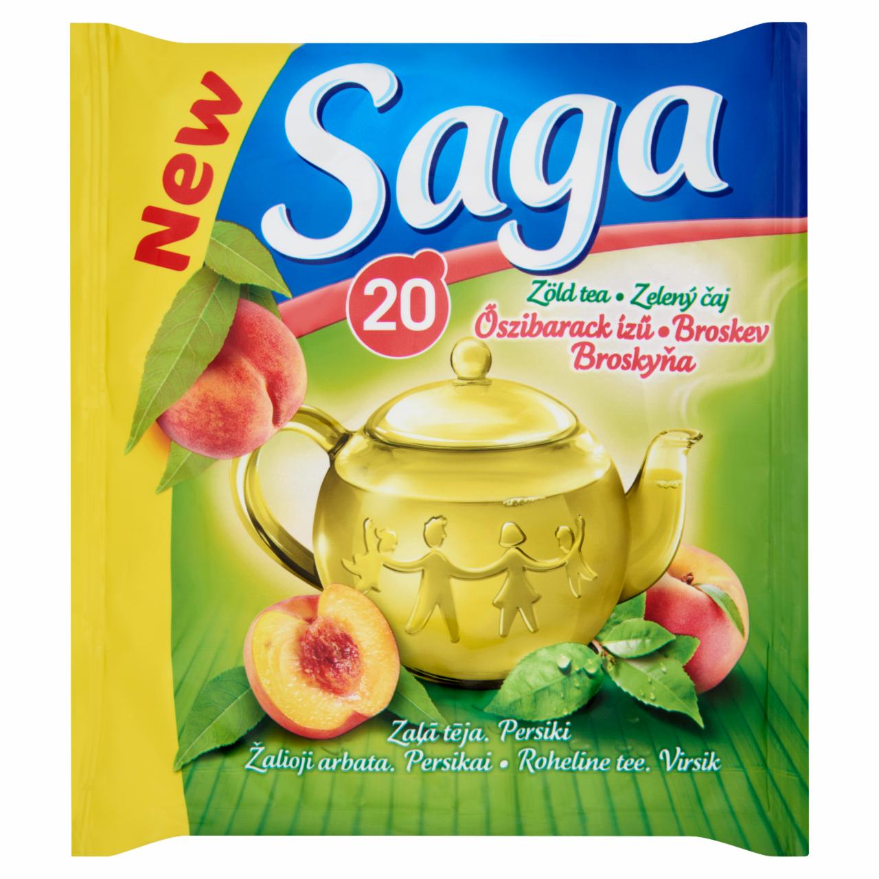 Képek - Saga őszibarack zöld tea 20 filter