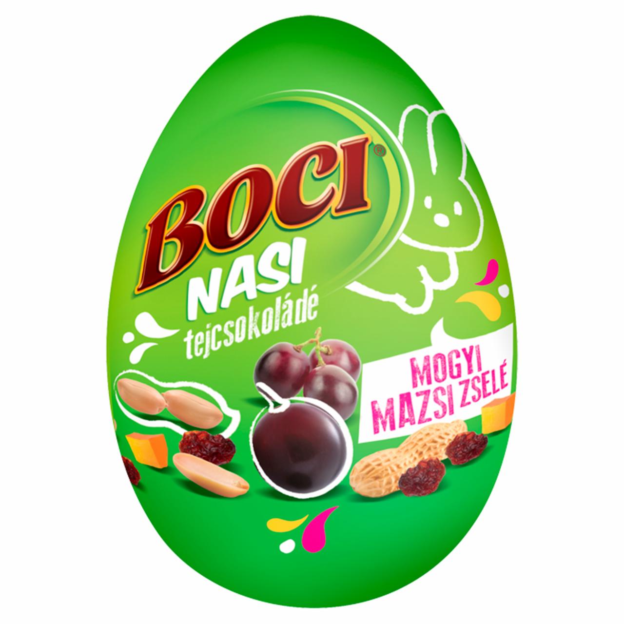 Képek - Boci tejcsokoládé tojás mazsolás, zselés, földimogyorós vegyes csokoládé drazséval 80 g