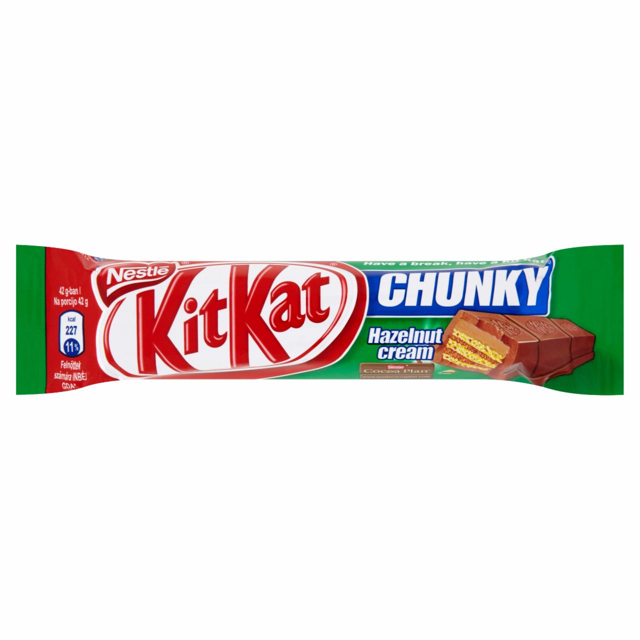 Képek - KitKat Chunky tejcsokoládé mogyorós krémmel bevont ropogós ostyával 42 g