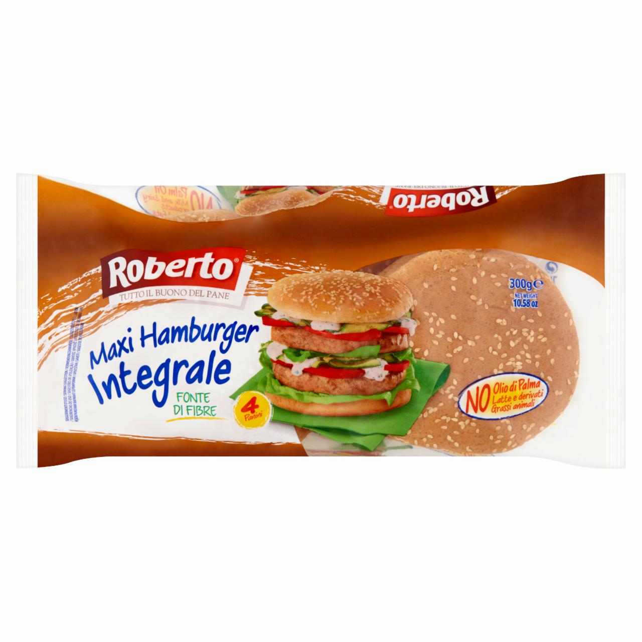 Képek - Roberto Maxi Hamburger teljes kiőrlésű kenyér napraforgóolajjal és szezámmaggal 4 db 300 g