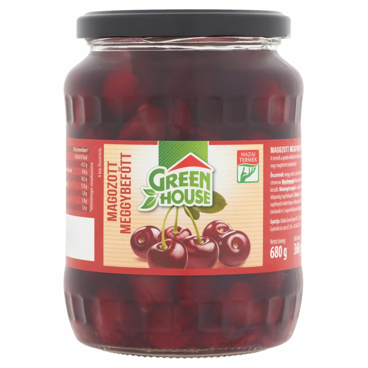 Képek - Greenhouse magozott meggybefőtt 680 g