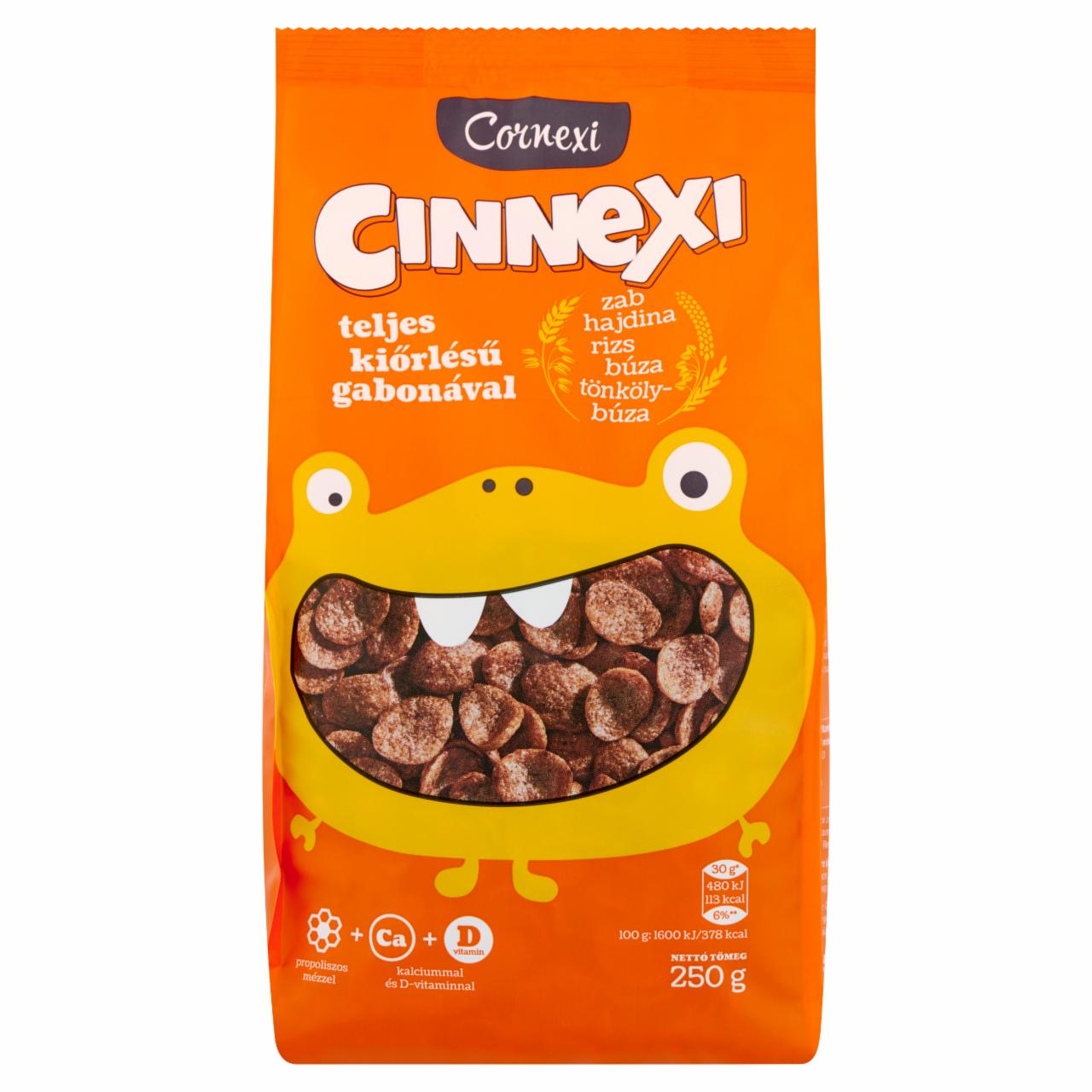 Képek - Cornexi Cinnexi fahéjas flakes teljes kiőrlésű gabonával, Ca+D-vitaminnal 250 g